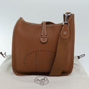 HERMES Evelyn 2 PM Shoulder Bag Taurillon Clemence Gold Auth 74761A-12