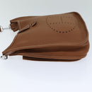 HERMES Evelyn 2 PM Shoulder Bag Taurillon Clemence Gold Auth 74761A-4