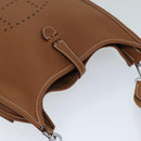 HERMES Evelyn 2 PM Shoulder Bag Taurillon Clemence Gold Auth 74761A-6