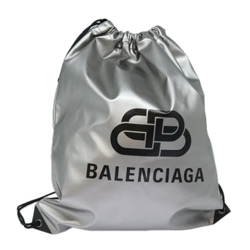 BALENCIAGA BB Explorer Backpack Nylon Silver 593648 Auth 74772V