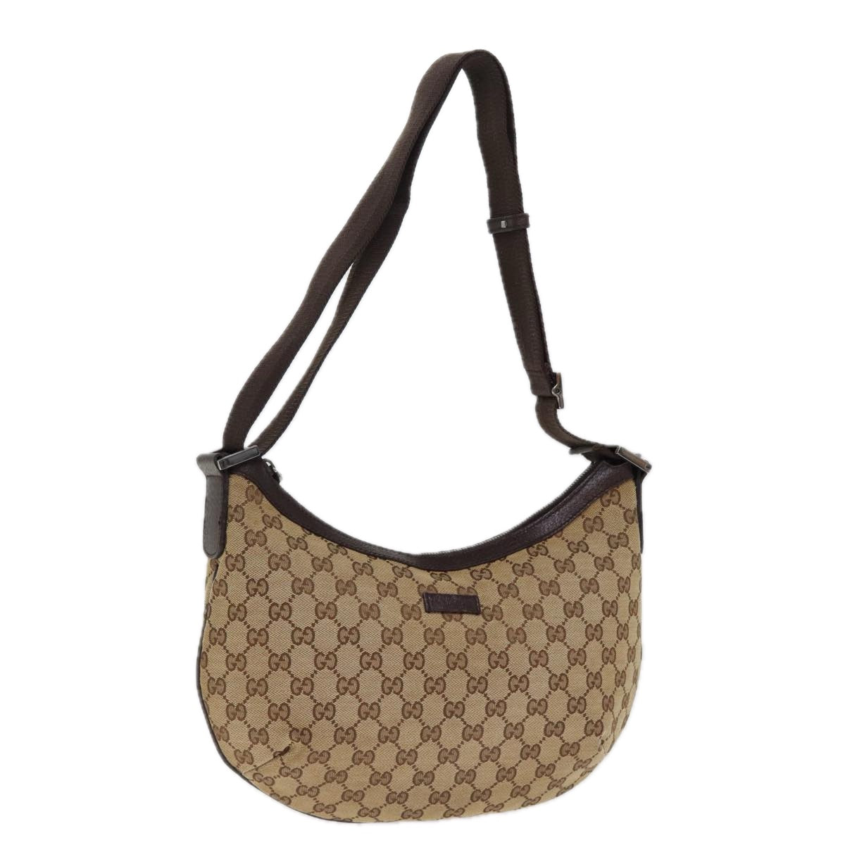 GUCCI GG Canvas Shoulder Bag Beige 181092 Auth 74781