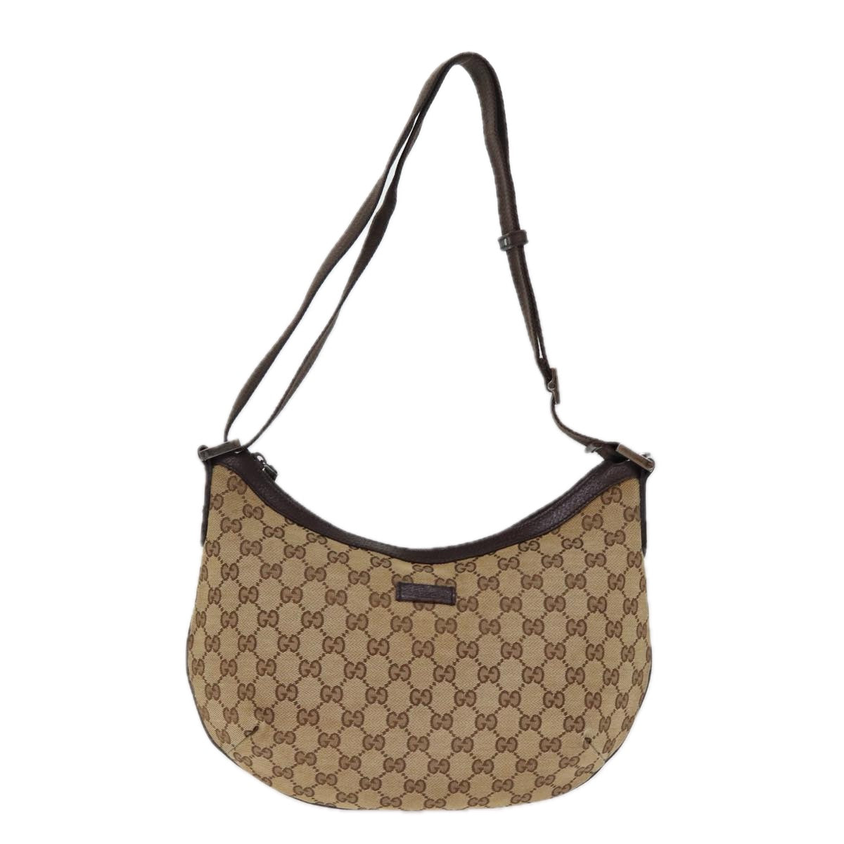 GUCCI GG Canvas Shoulder Bag Beige 181092 Auth 74781