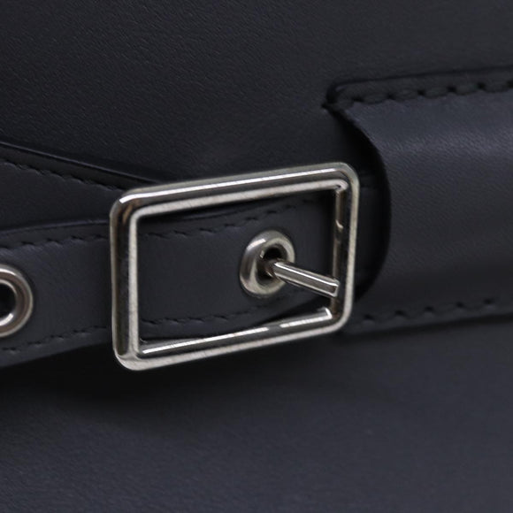 CELINE Big bag Shoulder Bag Leather Gray Auth 74791SAM