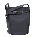 CELINE Big bag Shoulder Bag Leather Gray Auth 74791SAM-1