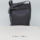 CELINE Big bag Shoulder Bag Leather Gray Auth 74791SAM-12