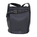 CELINE Big bag Shoulder Bag Leather Gray Auth 74791SAM-13