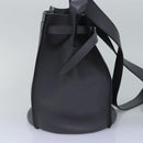 CELINE Big bag Shoulder Bag Leather Gray Auth 74791SAM-3