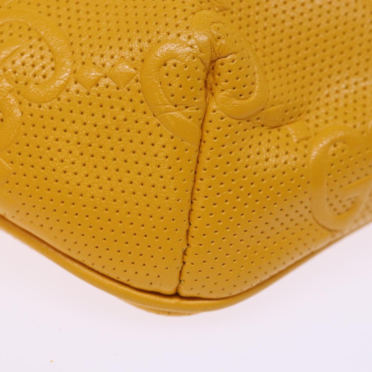 GUCCI GG Emboss Body Bag Yellow 658582 Auth 74794