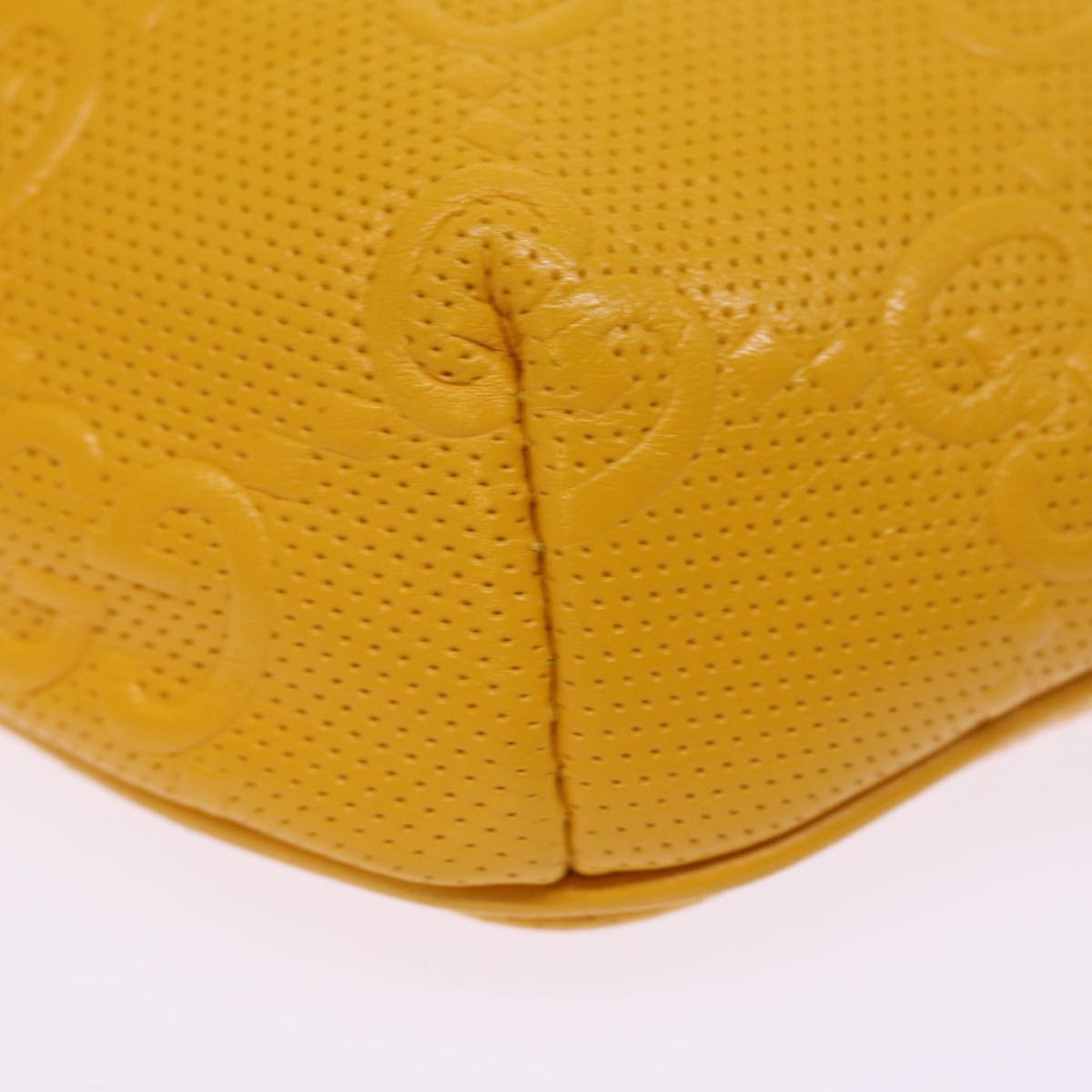 GUCCI GG Emboss Body Bag Yellow 658582 Auth 74794