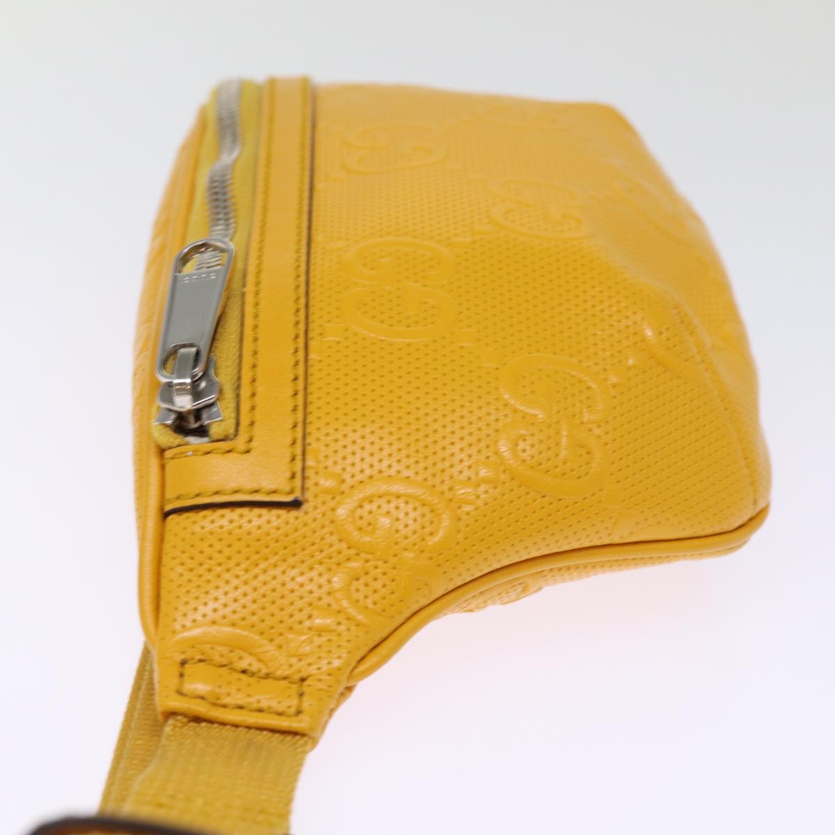 GUCCI GG Emboss Body Bag Yellow 658582 Auth 74794