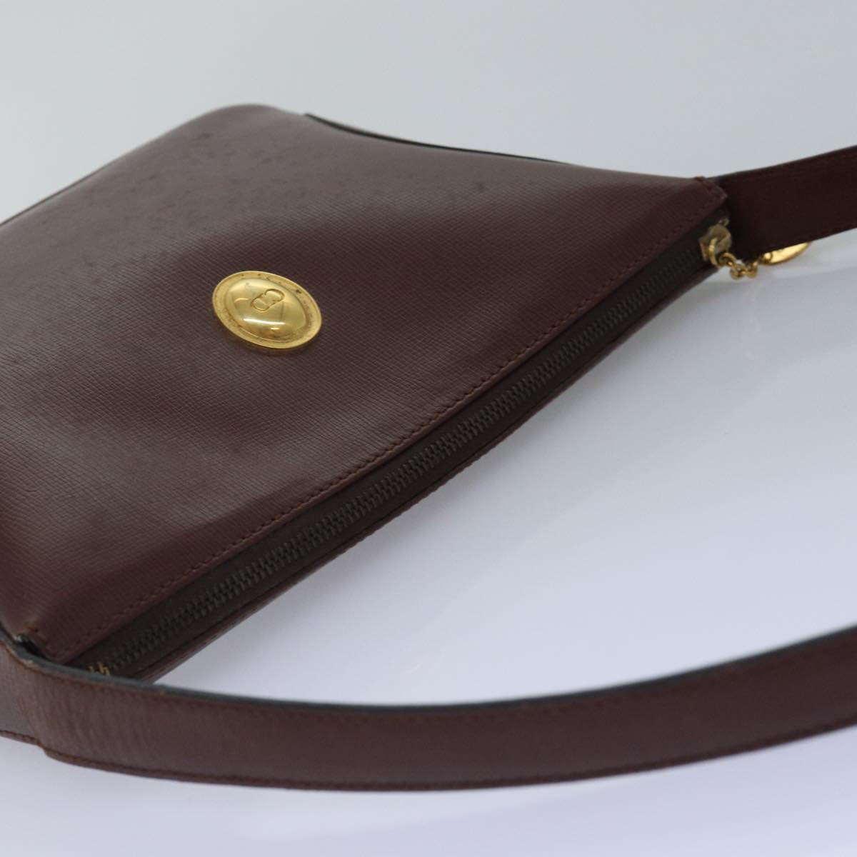 Christian Dior Shoulder Bag Leather Brown Auth 74796