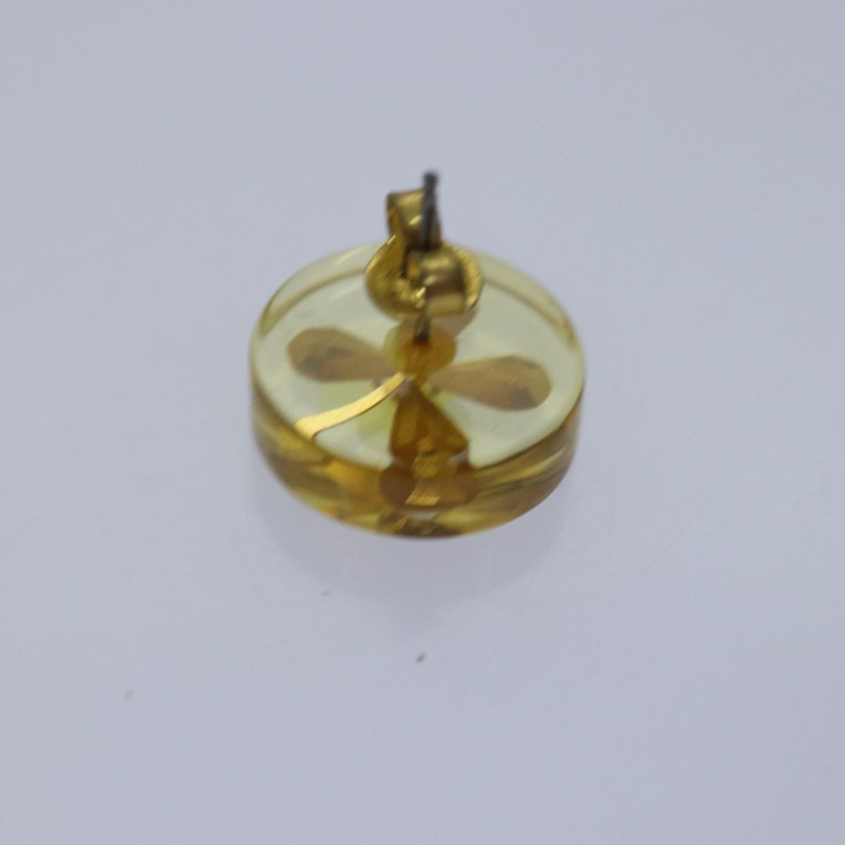 CHANEL Pierce Earring Gold CC Auth 74802