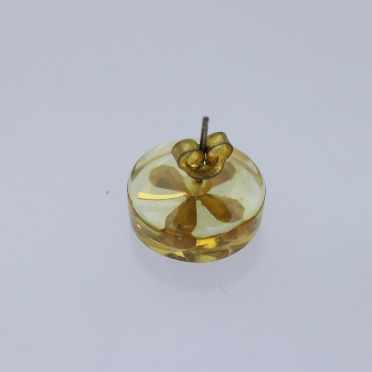 CHANEL Pierce Earring Gold CC Auth 74802