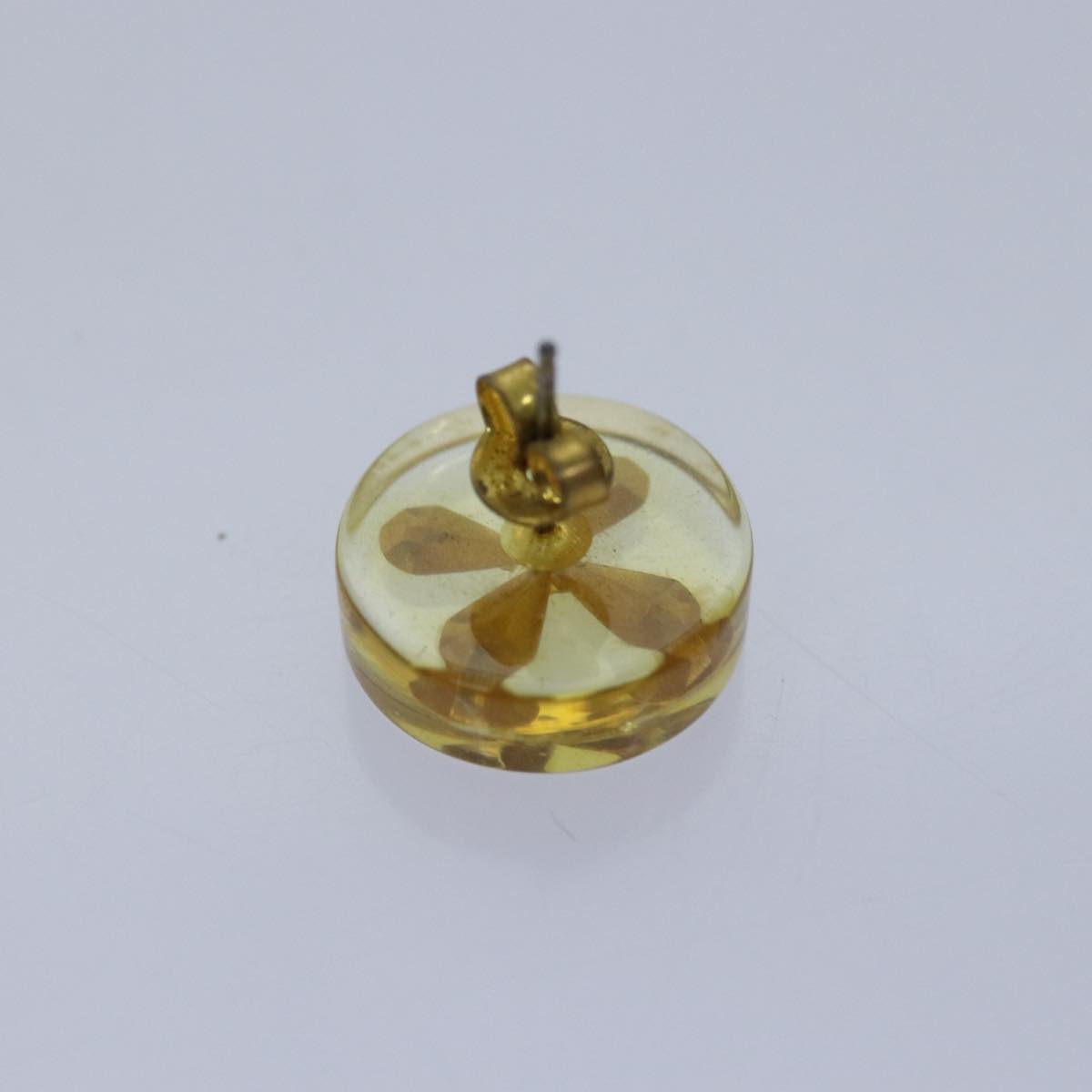 CHANEL Pierce Earring Gold CC Auth 74802