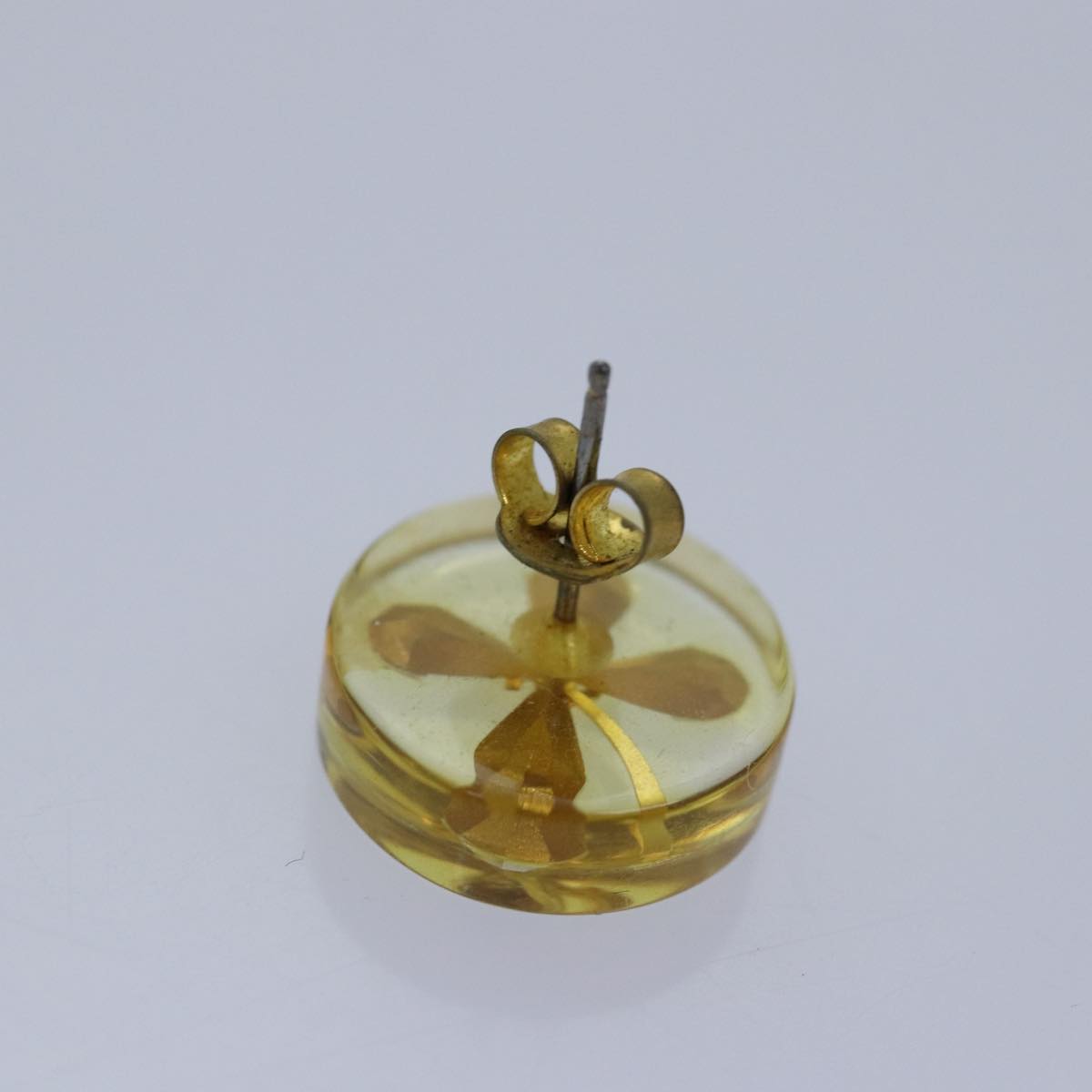 CHANEL Pierce Earring Gold CC Auth 74802