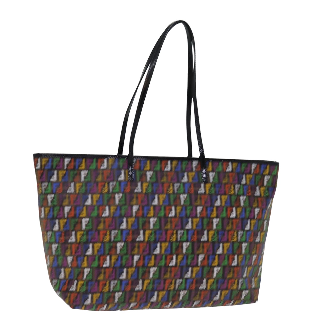 FENDI Zucchino Canvas Tote Bag Multicolor Auth 74808