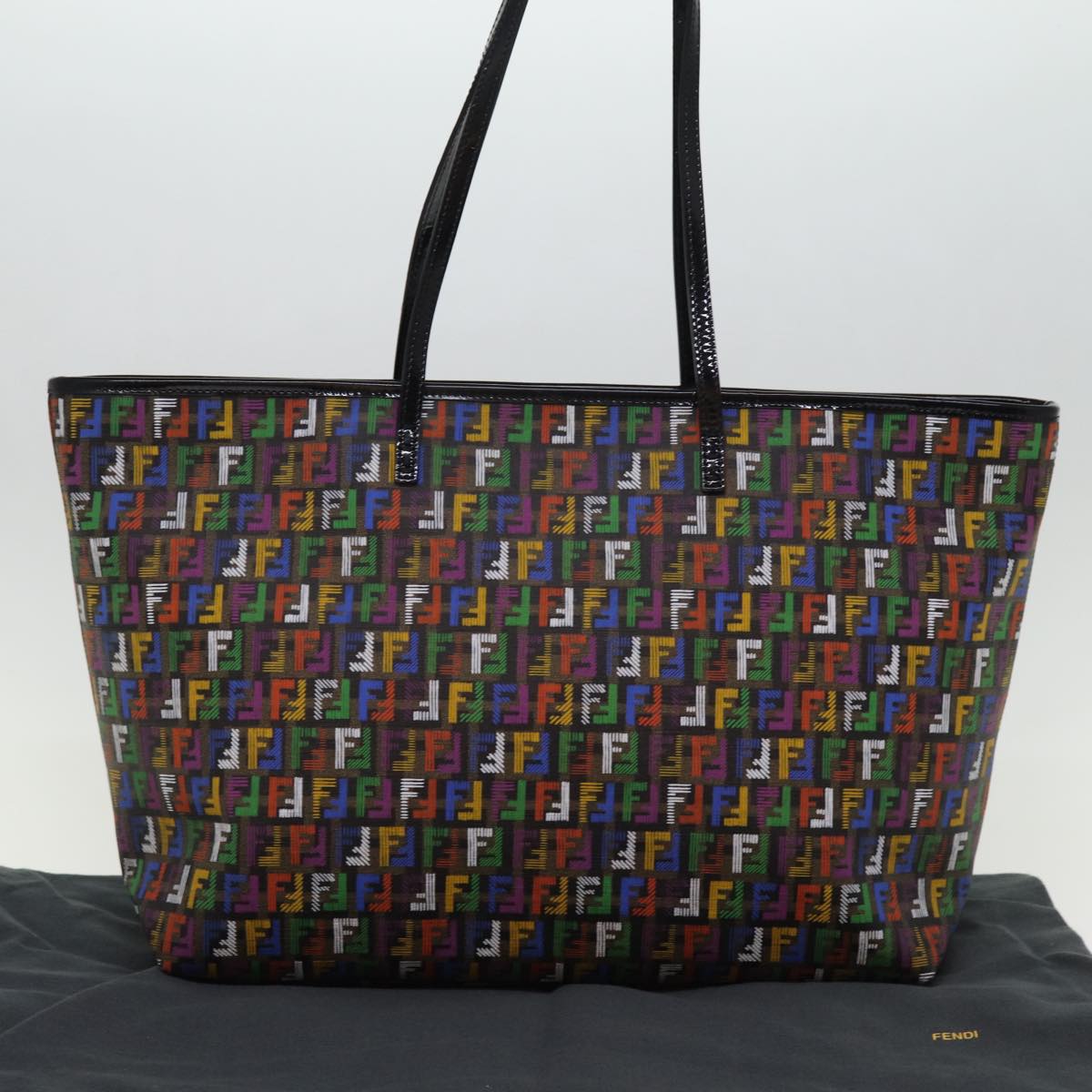 FENDI Zucchino Canvas Tote Bag Multicolor Auth 74808