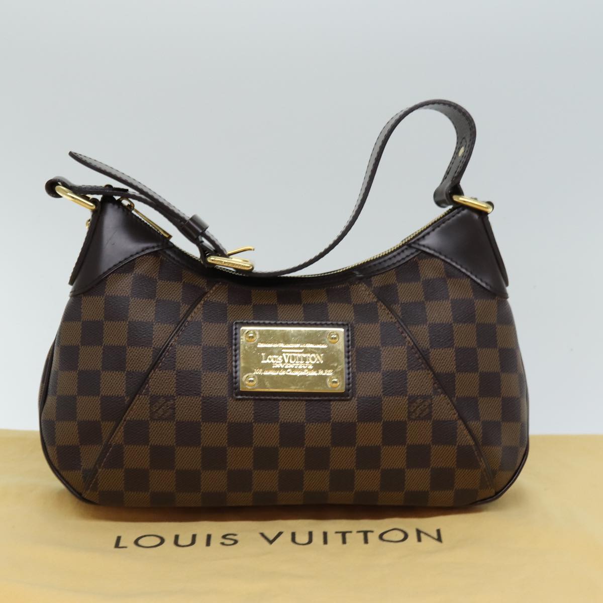 LOUIS VUITTON Damier Ebene Thames PM Shoulder Bag N48180 LV Auth 74818