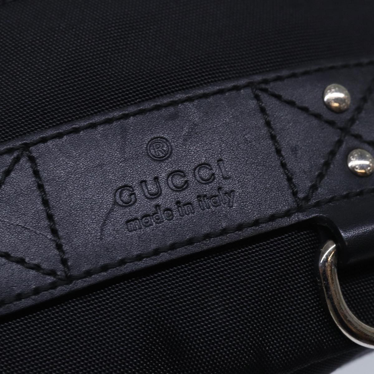 GUCCI Web Sherry Line Body Bag Nylon Black Red Green 246409 Auth 74827