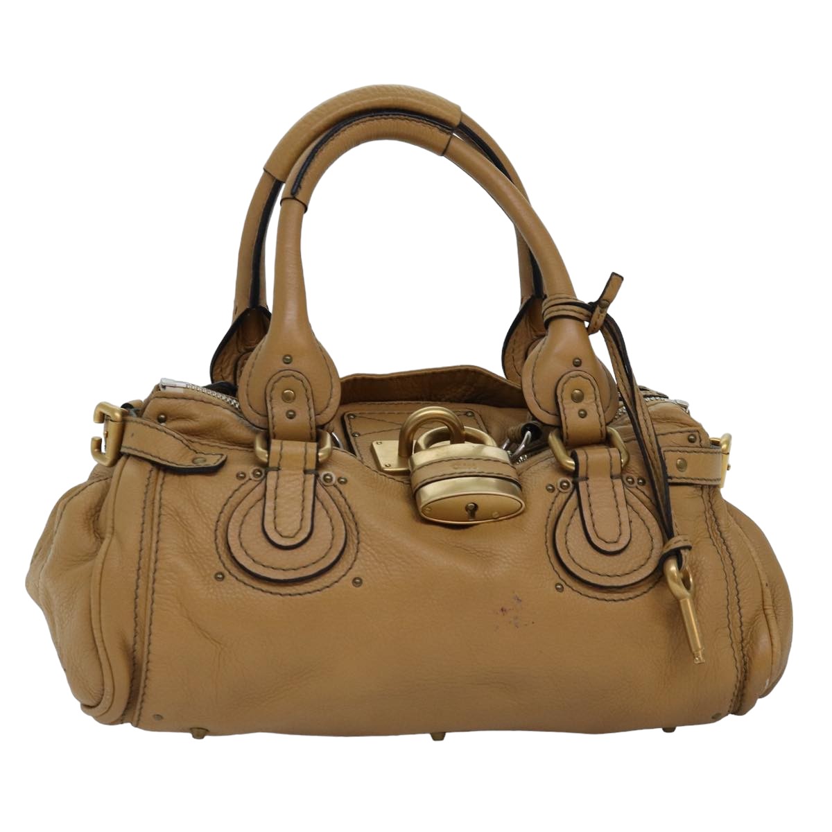 Chloe Paddington Hand Bag Leather Beige Auth 74828