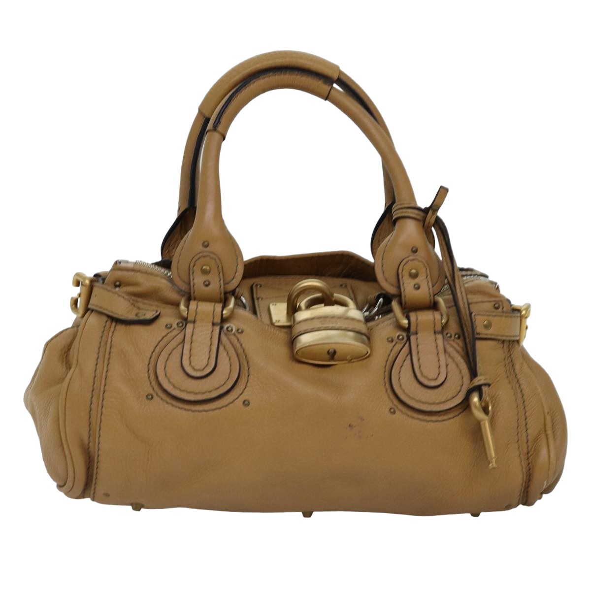 Chloe Paddington Hand Bag Leather Beige Auth 74828 - 0