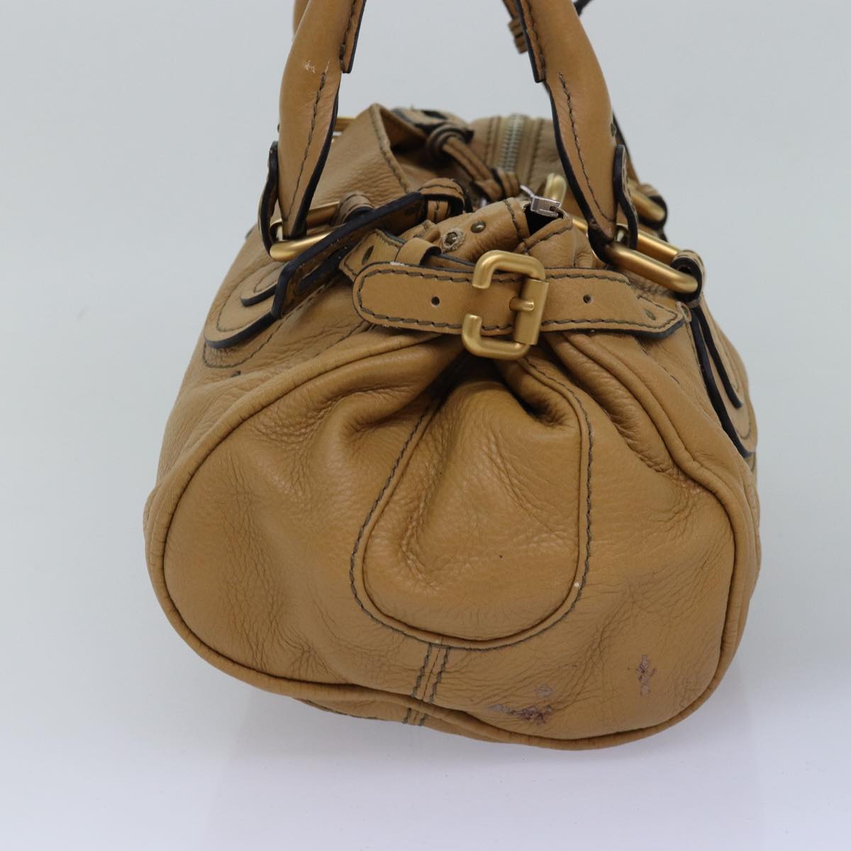 Chloe Paddington Hand Bag Leather Beige Auth 74828