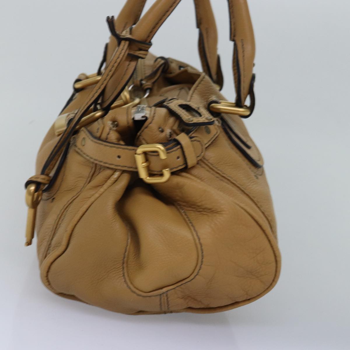 Chloe Paddington Hand Bag Leather Beige Auth 74828