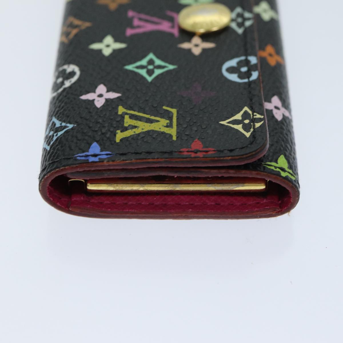 LOUIS VUITTON Monogram Multicolor Multicles 4 Key Case Black M93732 Auth 74838