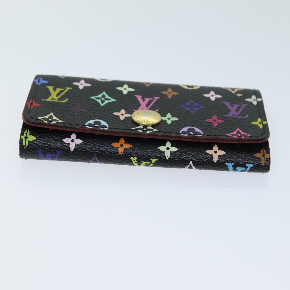 LOUIS VUITTON Monogram Multicolor Multicles 4 Key Case Black M93732 Auth 74838