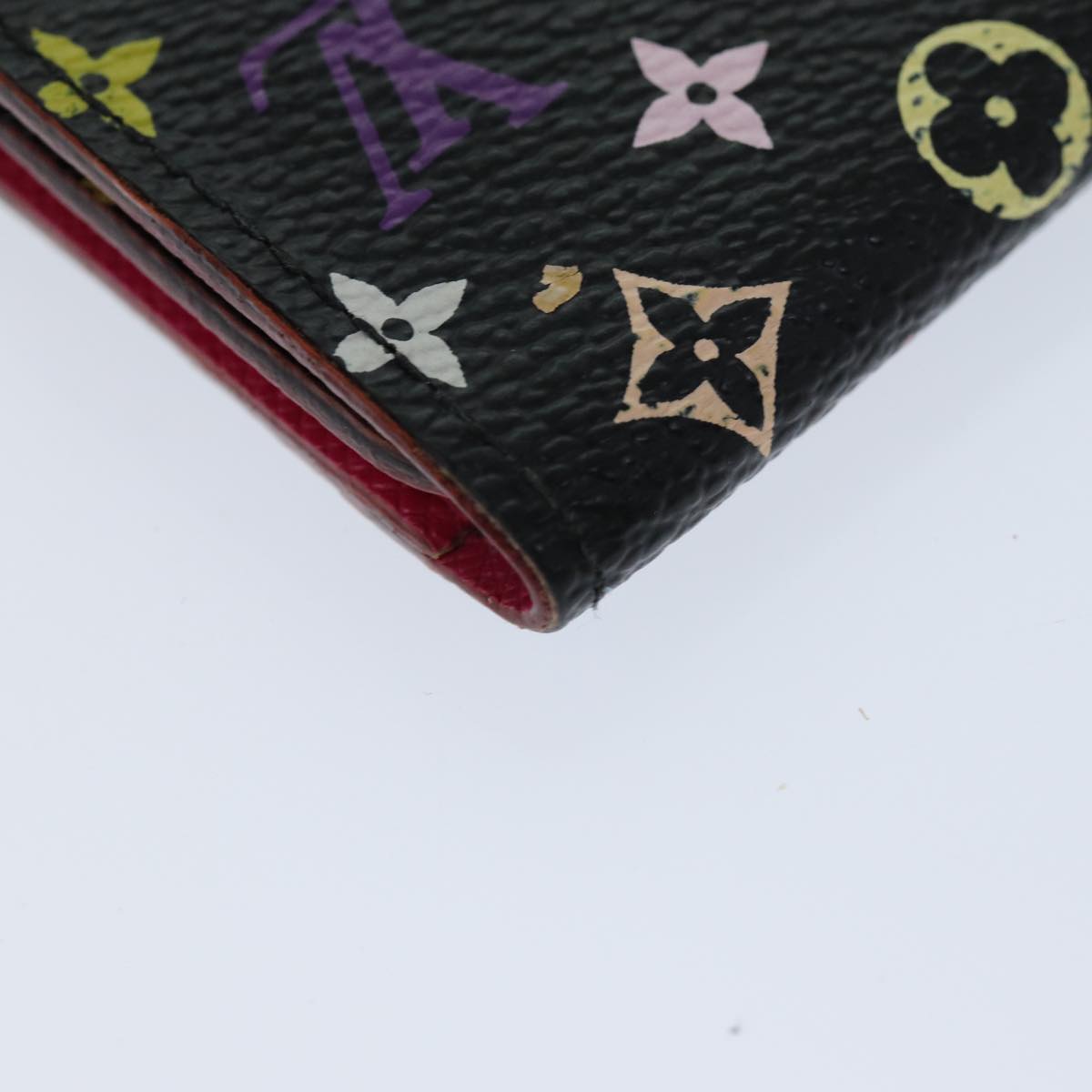 LOUIS VUITTON Monogram Multicolor Multicles 4 Key Case Black M93732 Auth 74838