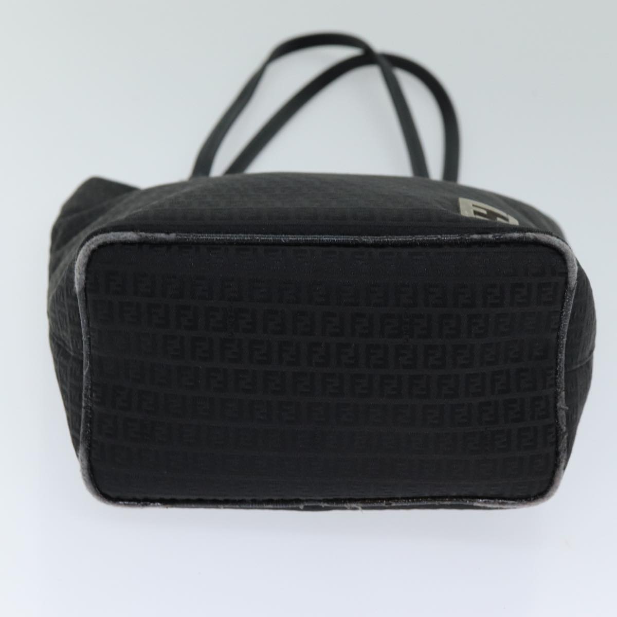 FENDI Zucchino Canvas Hand Bag Black Auth 74840