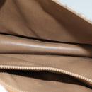 CELINE C Macadam Canvas Shoulder Bag Beige Auth 74866-12