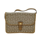 CELINE C Macadam Canvas Shoulder Bag Beige Auth 74866-13
