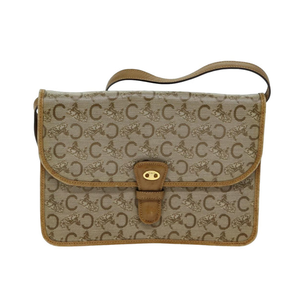 CELINE C Macadam Canvas Schoudertas Beige Auth 74866