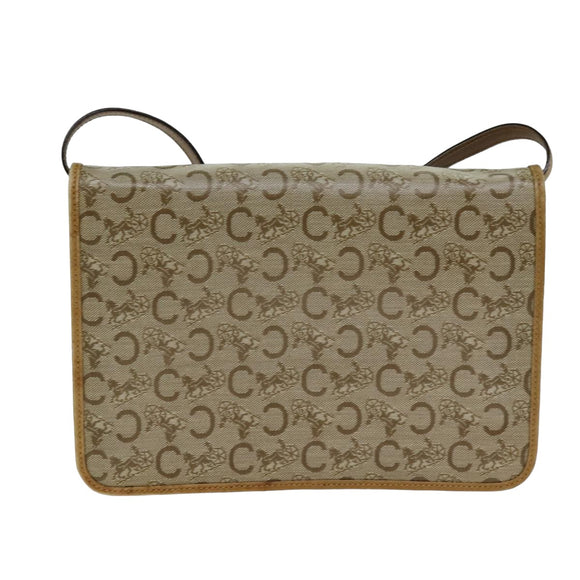 CELINE C Macadam Canvas Schoudertas Beige Auth 74866