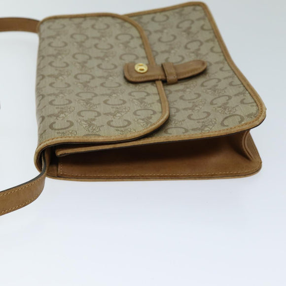 CELINE C Macadam Canvas Schoudertas Beige Auth 74866