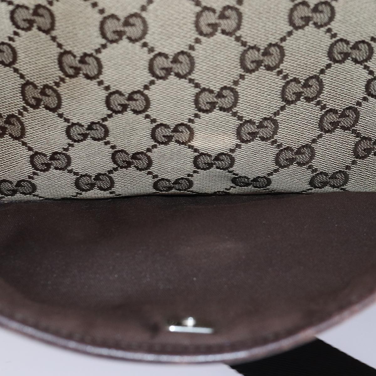 GUCCI GG Canvas Shoulder Bag Beige Brown 145857 Auth 74869