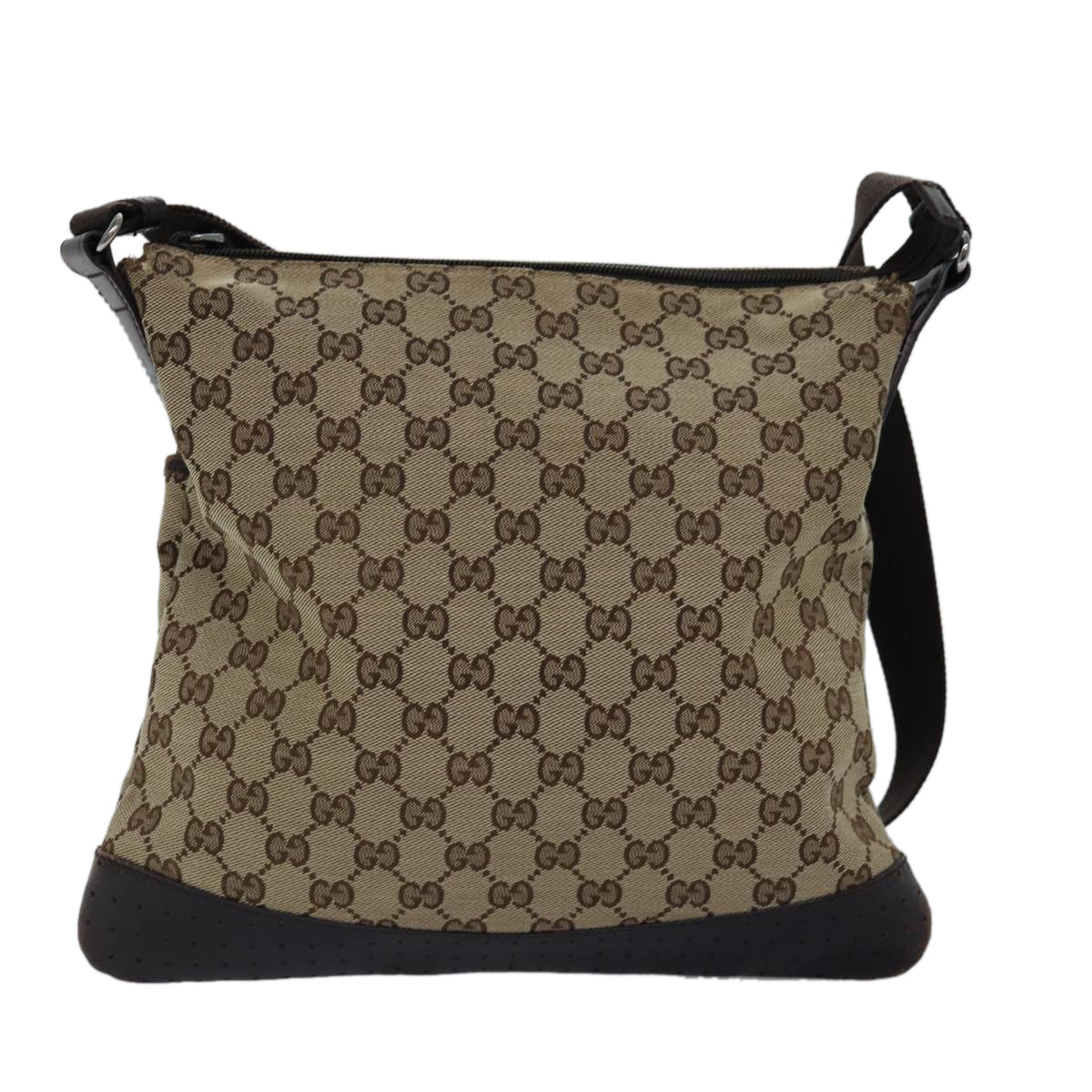 GUCCI GG Canvas Shoulder Bag Beige Brown 145857 Auth 74869