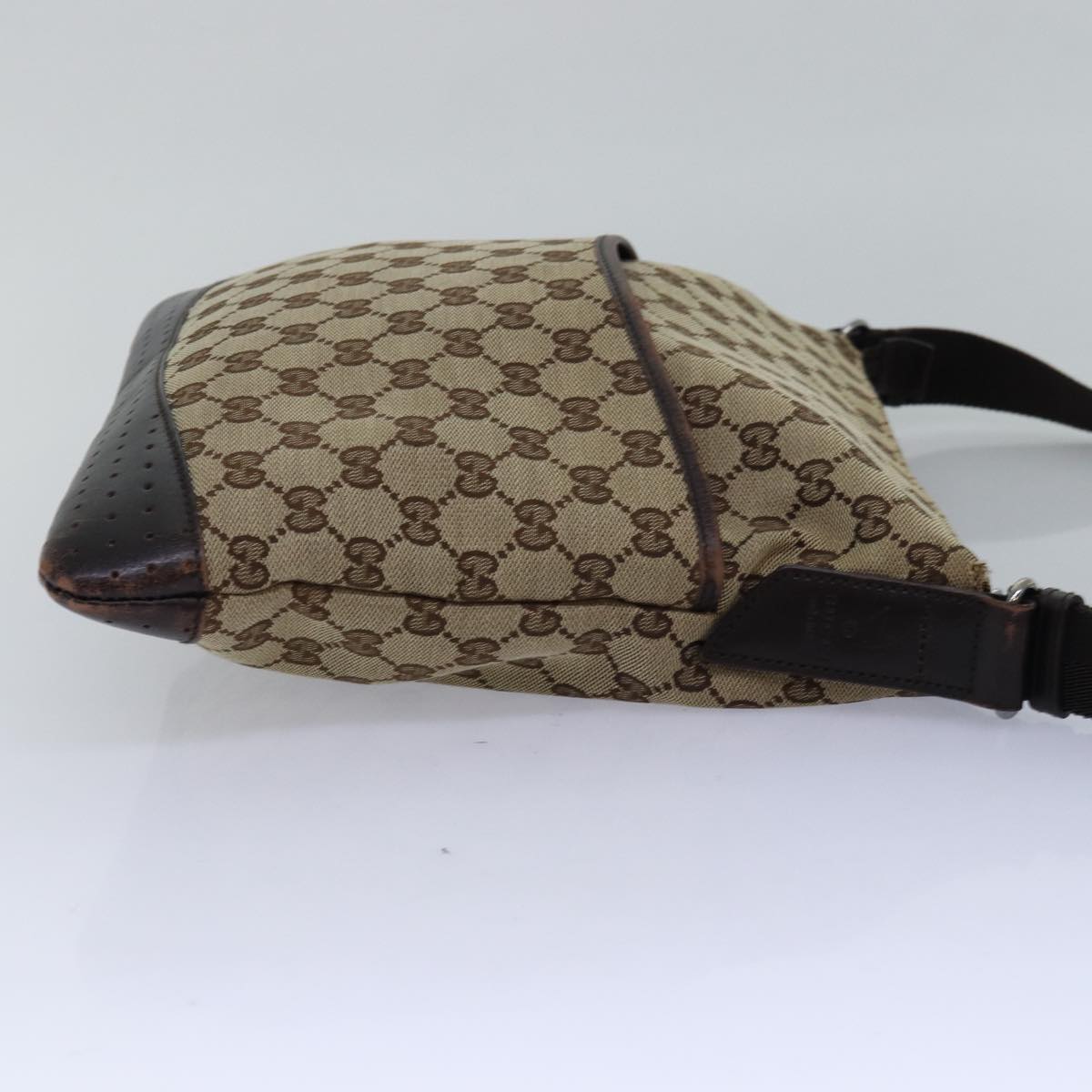 GUCCI GG Canvas Shoulder Bag Beige Brown 145857 Auth 74869