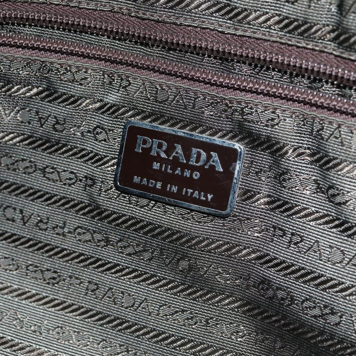 PRADA Shoulder Bag Nylon Khaki Auth 74875