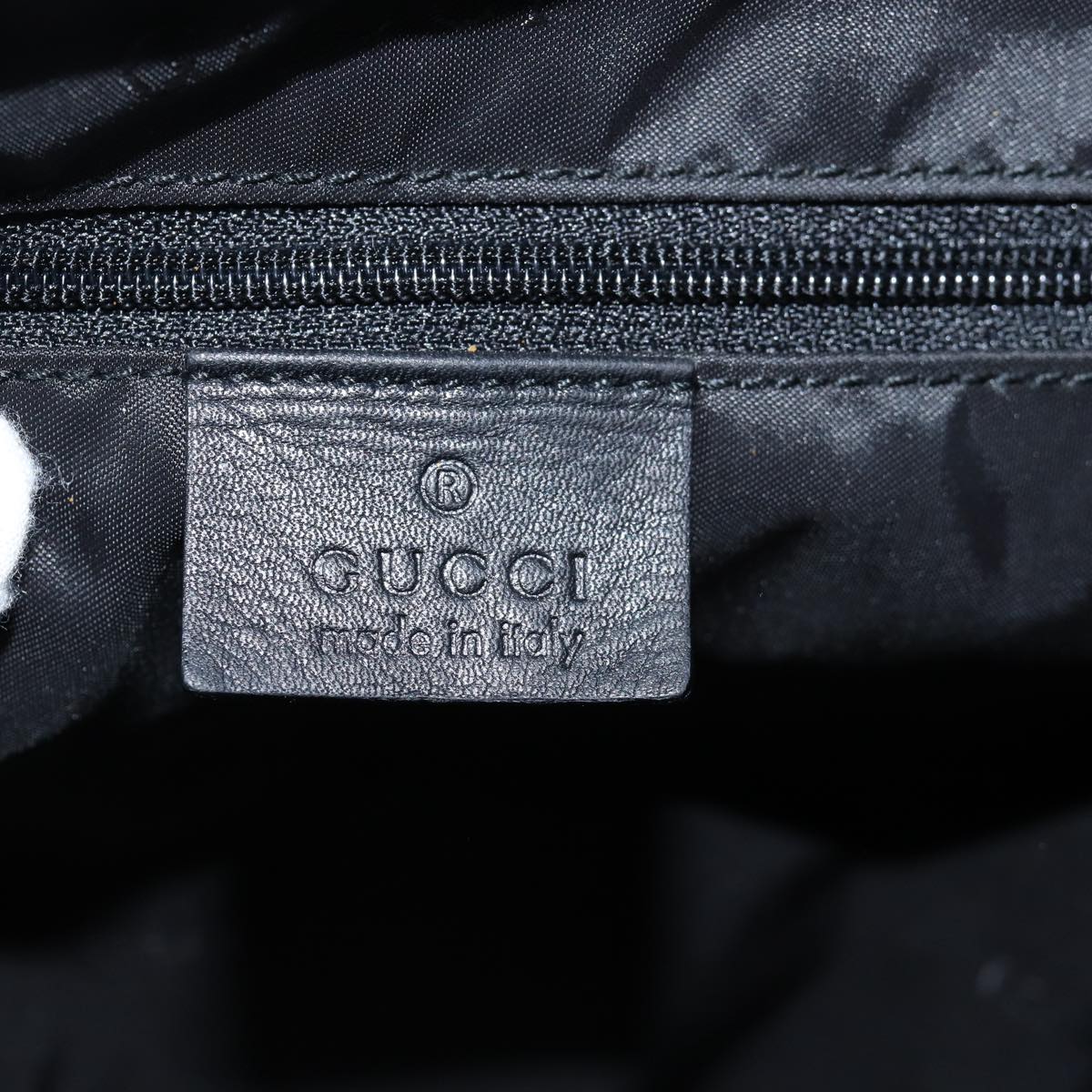 GUCCI Backpack Nylon Leather Black 003 0233 Auth 74876