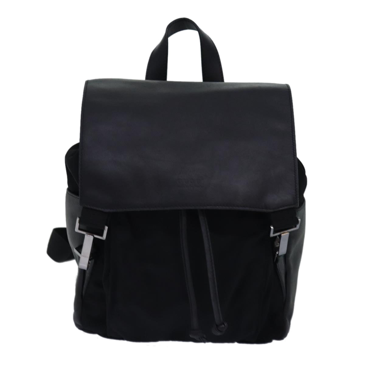 GUCCI Backpack Nylon Leather Black 003 0233 Auth 74876