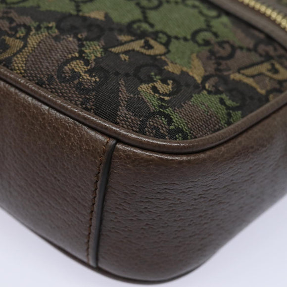 GUCCI GG Canvas Web Sherry Line GUCCIxPALACE Bag Camouflage 723142 Auth 74880SV