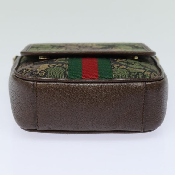 GUCCI GG Canvas Web Sherry Line GUCCIxPALACE Bag Camouflage 723142 Auth 74880SV