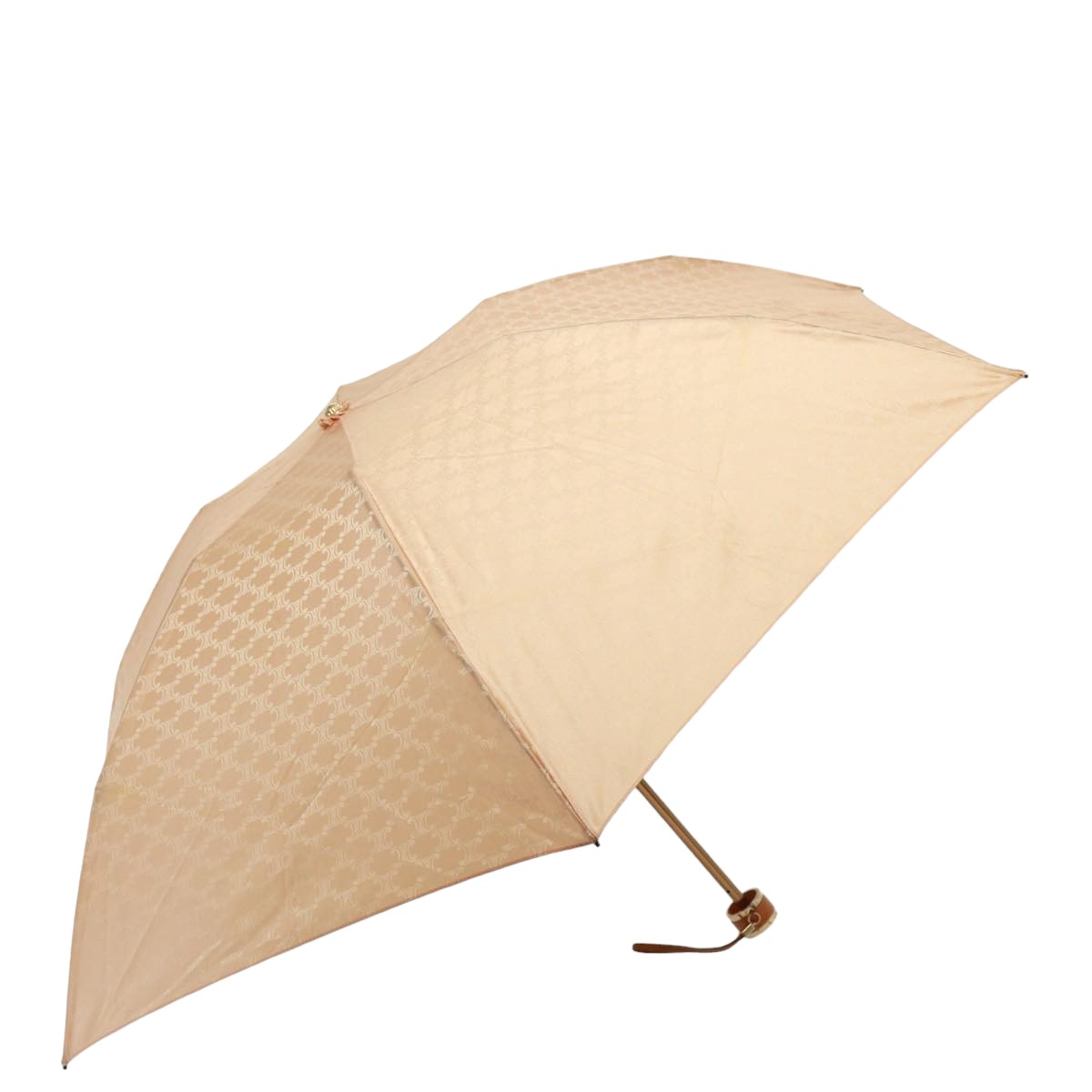 CELINE Macadam Canvas Folding Umbrella Nylon Pink Auth 74883