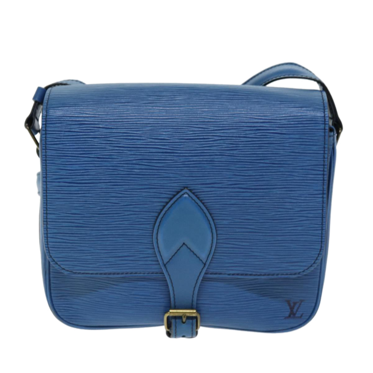 LOUIS VUITTON Epi Cartouchiere MM Shoulder Bag Blue M52245 LV Auth 74908 - 0