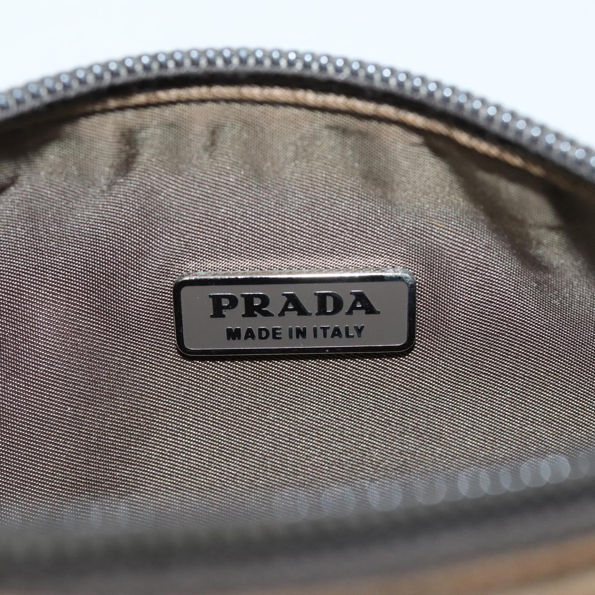 PRADA Accessory Pouch Nylon Brown Auth 74961