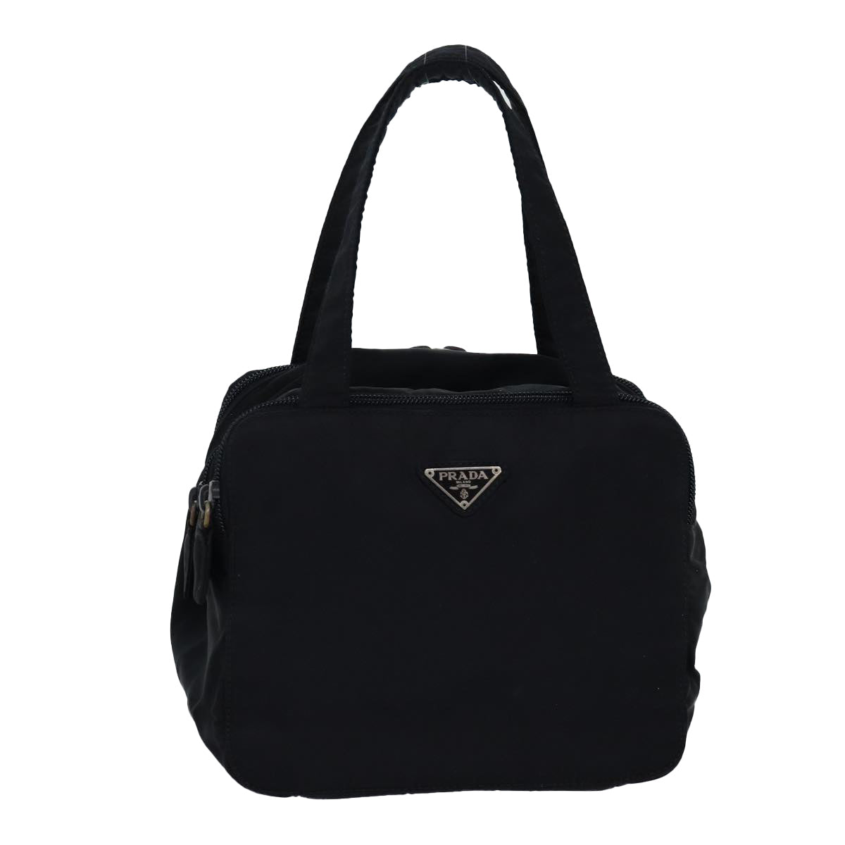 PRADA Hand Bag Nylon Black Auth 74962