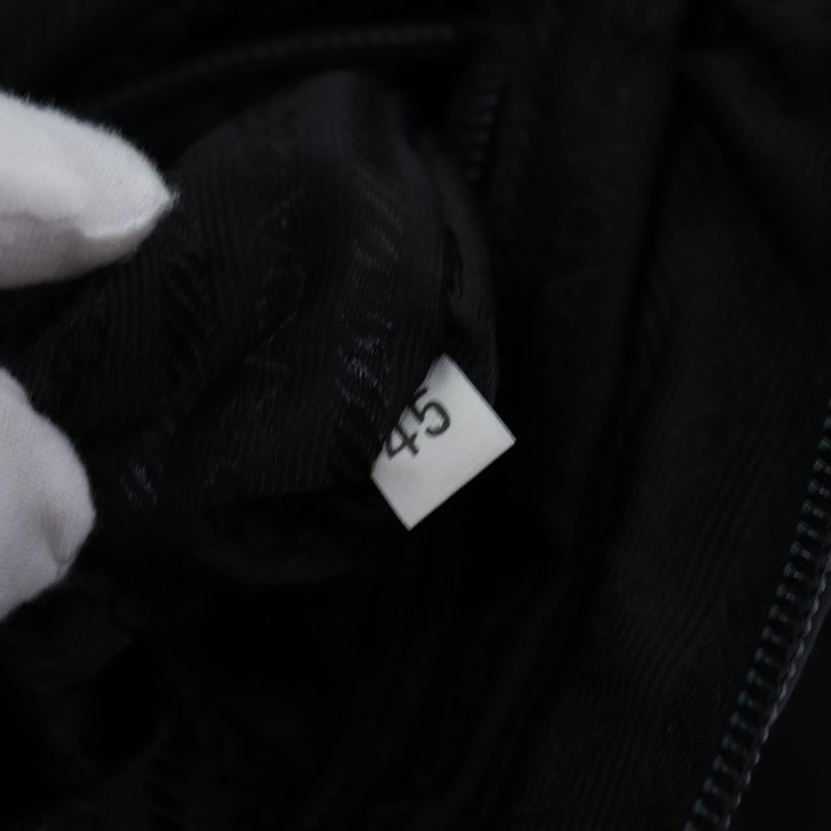 PRADA Hand Bag Nylon Black Auth 74962