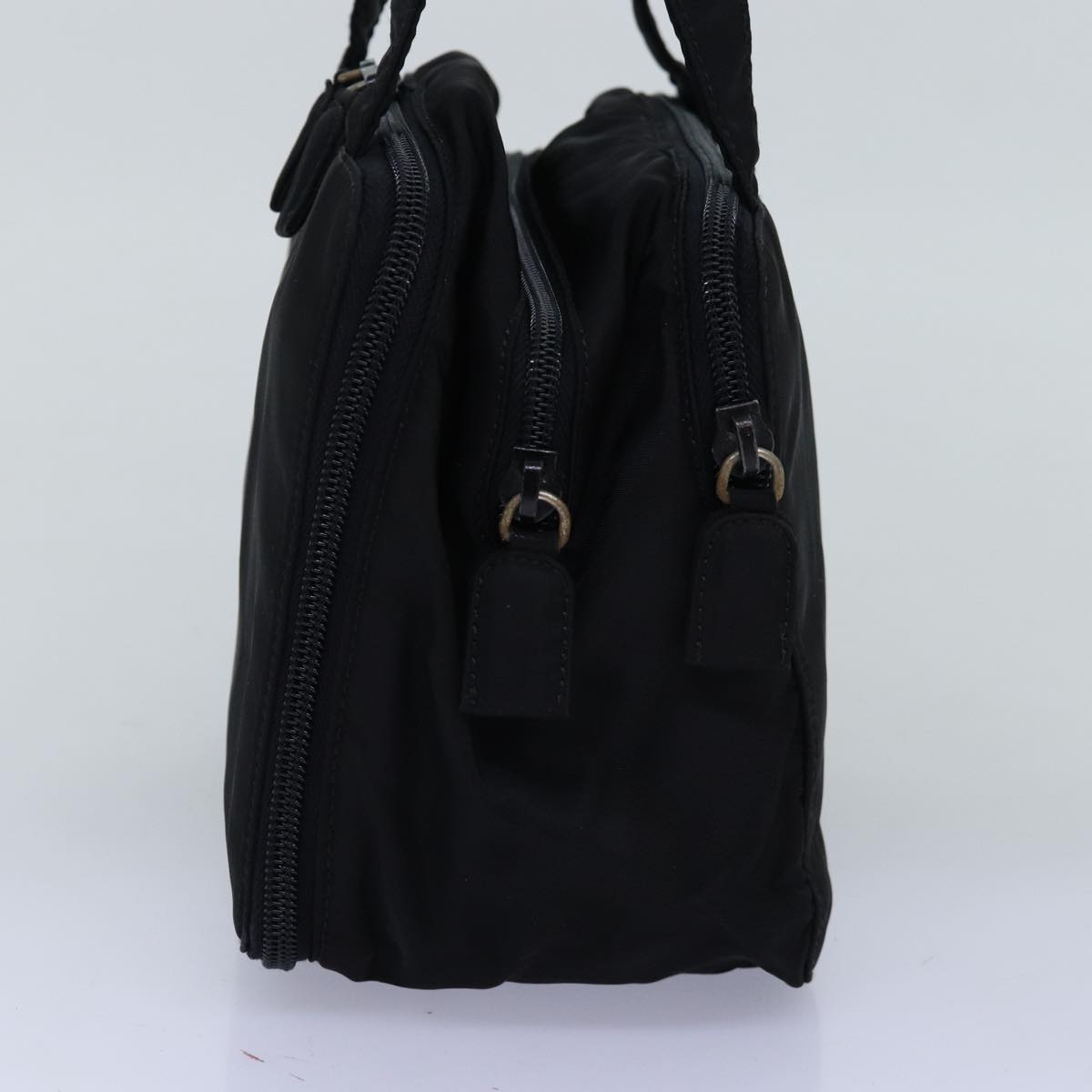 PRADA Hand Bag Nylon Black Auth 74962